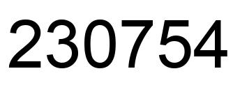 Number 230754 black image