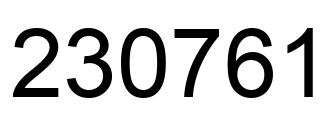 Number 230761 black image