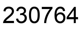 Number 230764 black image