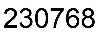 Number 230768 black image