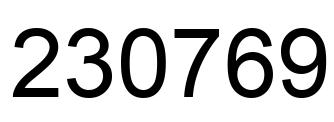Number 230769 black image