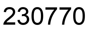 Number 230770 black image
