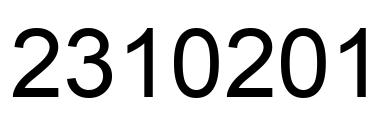 Number 2310201 black image