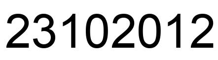 Number 23102012 black image