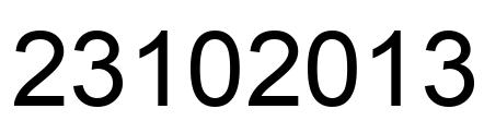 Number 23102013 black image