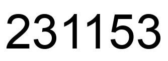 Number 231153 black image