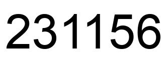 Number 231156 black image