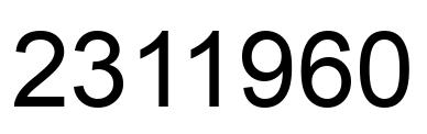 Number 2311960 black image