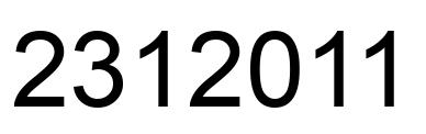 Number 2312011 black image