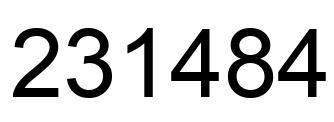 Number 231484 black image