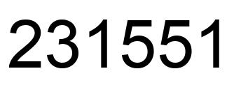 Number 231551 black image