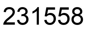 Number 231558 black image