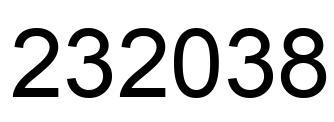 Number 232038 black image