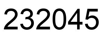 Number 232045 black image