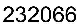 Number 232066 black image
