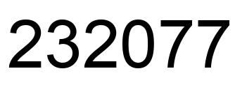 Number 232077 black image