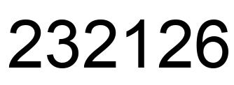 Number 232126 black image