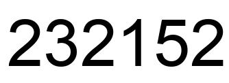 Number 232152 black image