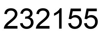 Number 232155 black image