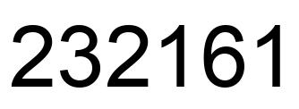 Number 232161 black image