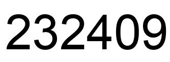 Number 232409 black image