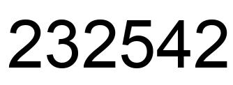 Number 232542 black image