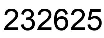 Number 232625 black image