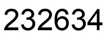 Number 232634 black image