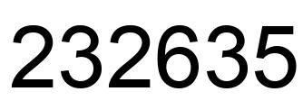 Number 232635 black image