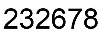 Number 232678 black image