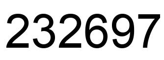 Number 232697 black image