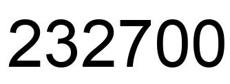 Number 232700 black image