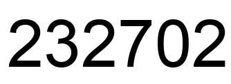 Number 232702 black image