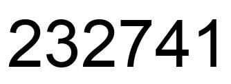 Number 232741 black image