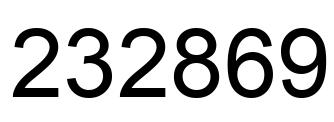Número 232869 imagen negro