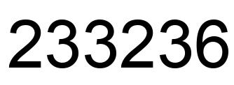 Number 233236 black image