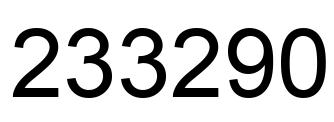 Número 233290 imagen negro