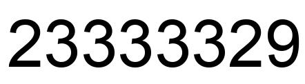 Number 23333329 black image