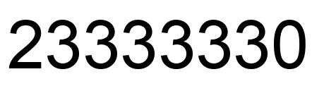 Number 23333330 black image