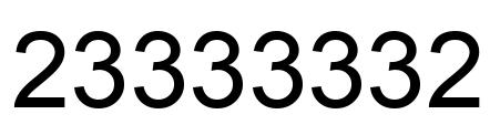Number 23333332 black image