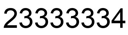 Number 23333334 black image