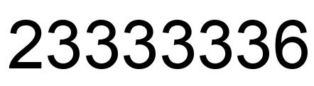 Number 23333336 black image