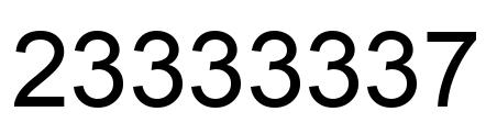 Number 23333337 black image