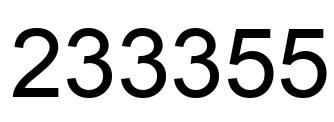 Número 233355 imagen negro