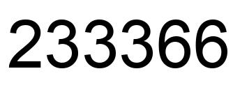 Number 233366 black image