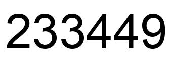 Number 233449 black image