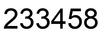 Number 233458 black image