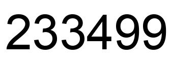 Number 233499 black image