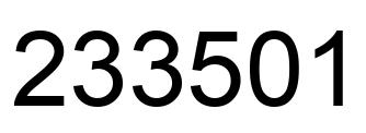 Number 233501 black image