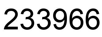 Number 233966 black image